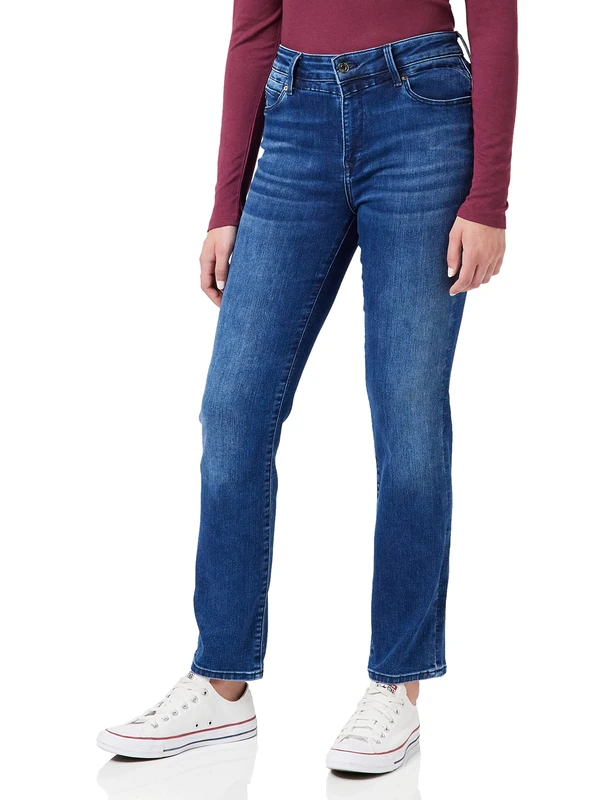 Mavi Women's Kendra Jeans, Indigo Blue Sateen Str, 32W x 34L