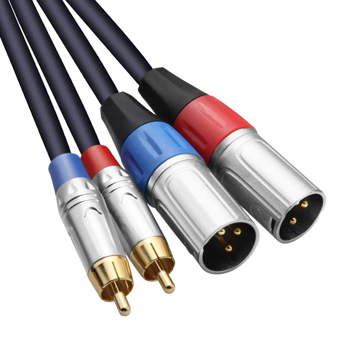 Tisino Dual RCA to XLR Cable, 2 RCA to 2 XLR Male HiFi Stereo Audio Connection Microphone Cable Wire Cord Path Cable -4m