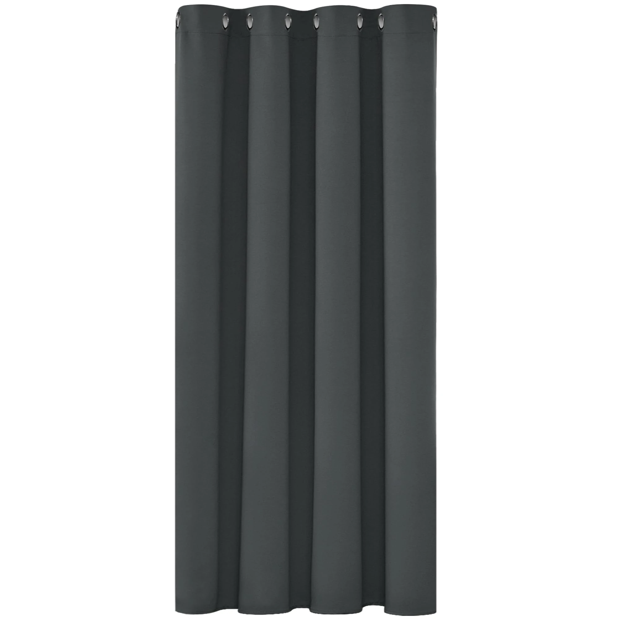 Deconovo Solid Thermal Insulated Blackout Curtain Eyelet Curtain for Kitchen 52"x 54" Dark Grey 1 Panel
