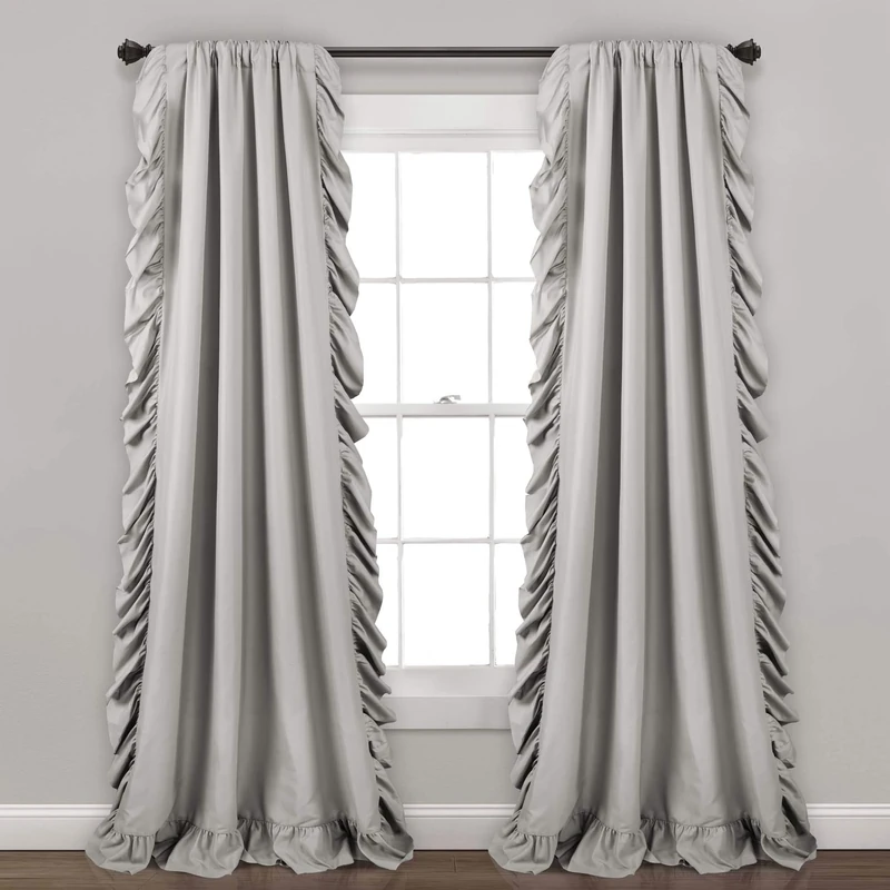 Lush Decor Reyna Light Grey Window Curtain 54" x 84"