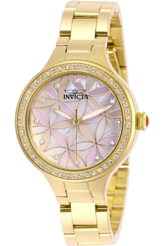 Invicta Wildflower 28822 Women's Watch - Waterproof - Analogue - Quartz Movement - Stainless Steel with Pink dial - 34mm