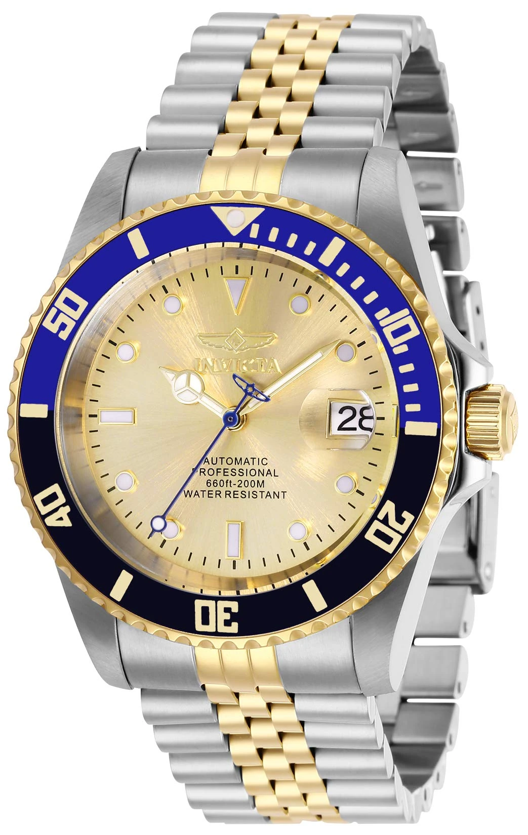 INVICTA Pro Diver 29181 Men's Watch - Waterproof - Analogue - Automatic Movement - Stainless Steel with Gold dial - 42mm