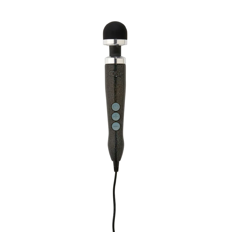 Doxy Die Cast Powerful Mains Powered Magic Wand Massager; Black Magic Wand Vibe for Women