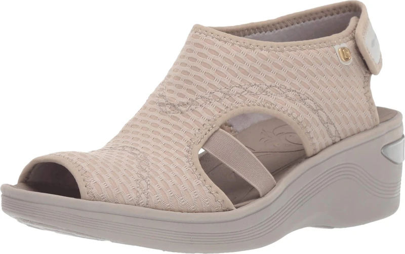 BZees Women's Dream Sandal, Beige Sheer Fishnet, 4 UK - Image 1