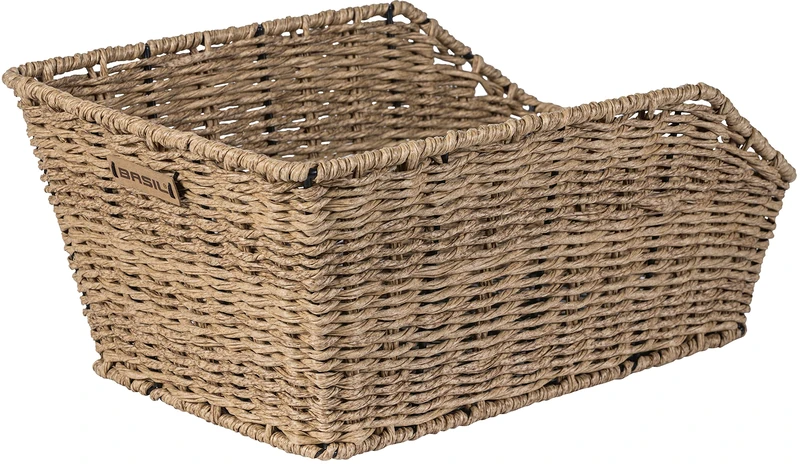 Basil Cento Rattan Look Rear Basket - Seagrass, One Size