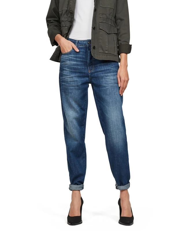 G-Star Women's 3301 Mid Waist Boyfriend Jeans, Blue (dk aged D11486-A777-89), 25W / 32L