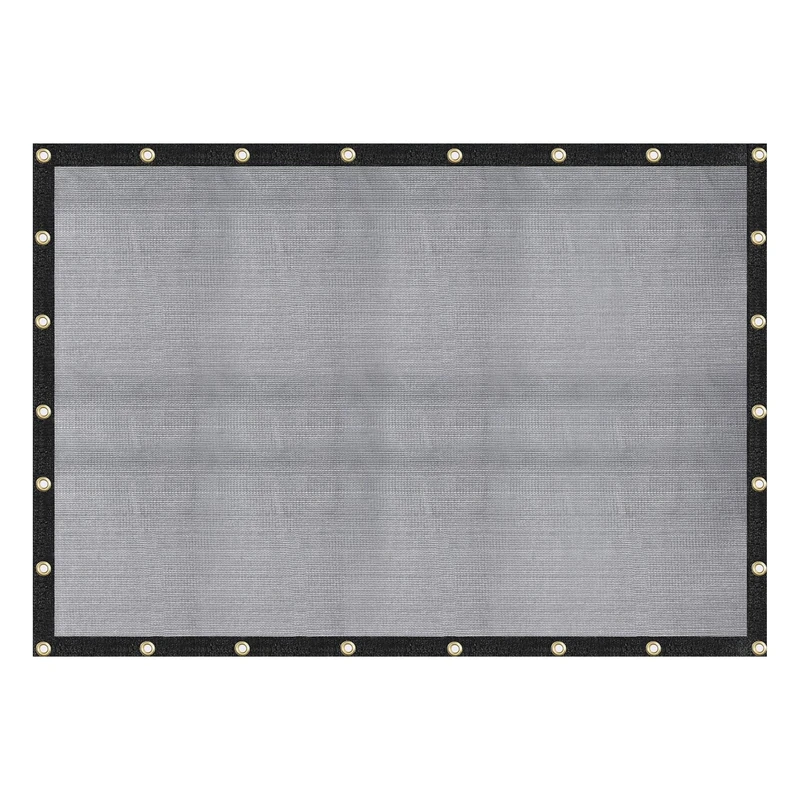 Windscreensupplyco 60-70% 10 FT X 12 FT Mesh Tarp/Shade Cloth 9-Needle Knitted Heavy Duty Black with Grommets for Green House, Garden, pergola, Pools, Dump Truck - Image 1