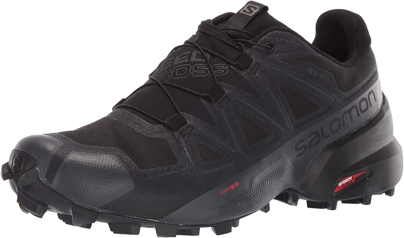 Salomon Speedcross 5 Gore-Tex Men's Trail Running Shoes, Weather protection, Aggressive grip, and Precise fit, Black, 11.5
