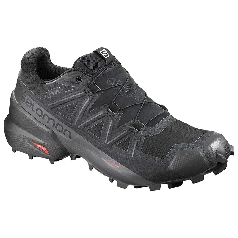 Salomon Speedcross 5 Gore-Tex Men's Trail Running Shoes, Weather protection, Aggressive grip, and Precise fit, Black, 8
