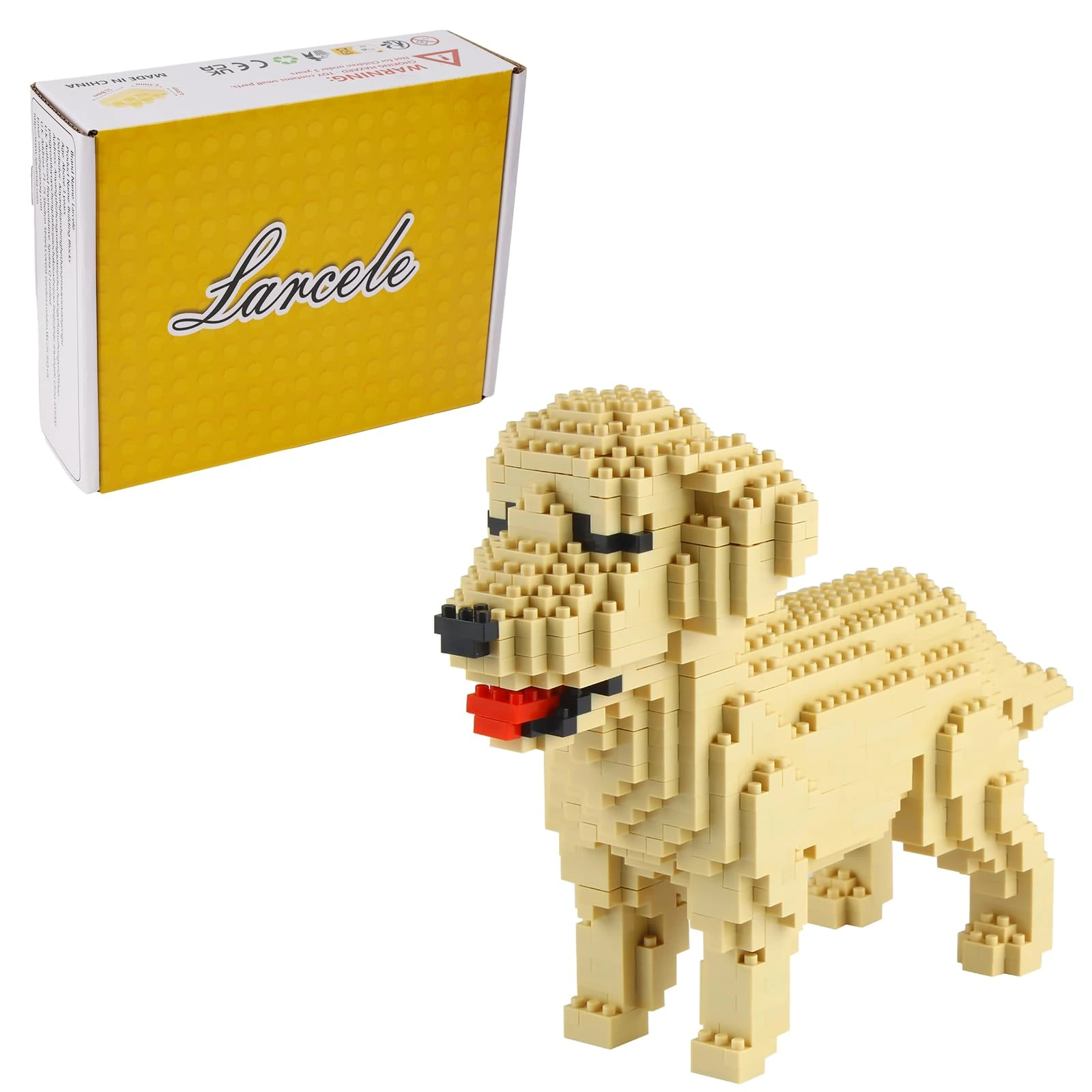 Larcele Micro Dog Building Blocks Pet Mini Building Toy Bricks,950 Pieces KLJM-02 (Golden Retriever)