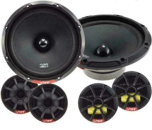 Vibe 2 Piece Slick6C 6.5 in 17 cm 2 Way Component Car Door Speakers And Tweeters 270 W SLICK6C