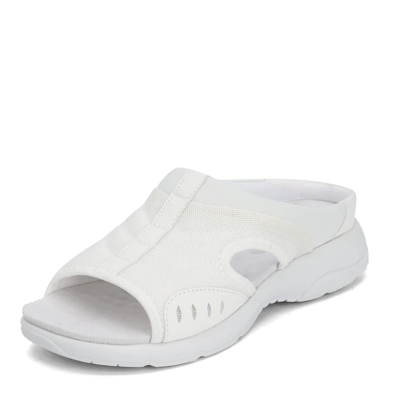 Easy Spirit Women's Traciee2 Flat Sandal, White 140, 7 UK