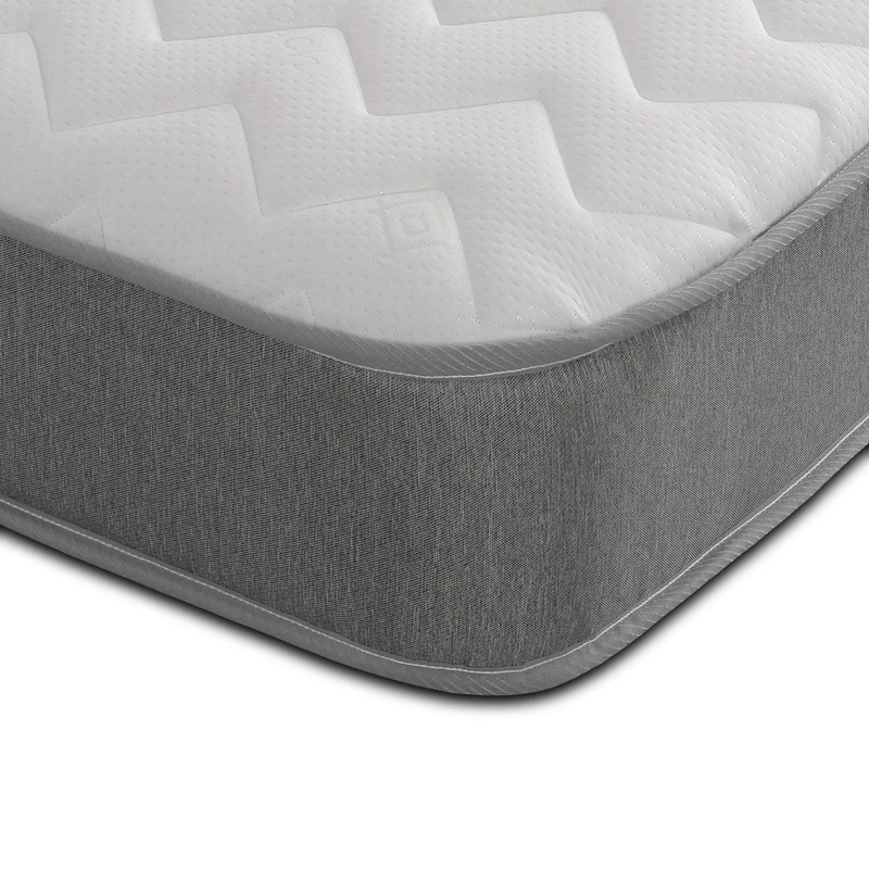 Starlight Beds Essentials Shorty Mattress, Zig Zag Soft Comfort Sleep Surface, 7.5 Inch Deep with Memory Foam Layer & Springs, Budget-Friendly Mattress (75x175x19cm), Grey