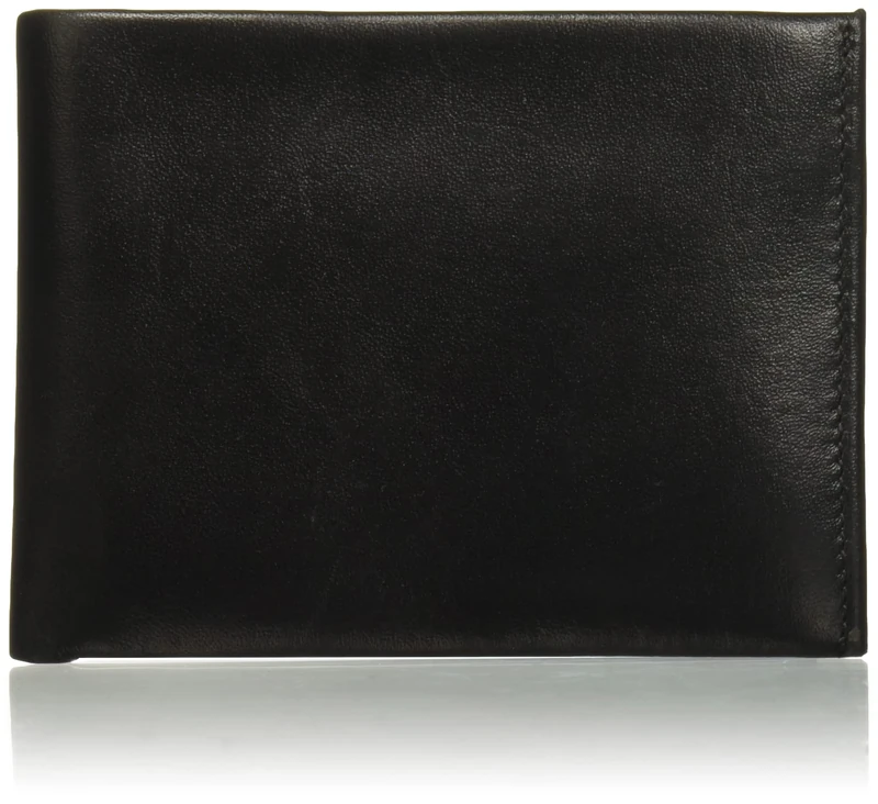 Perry Ellis Men's Portfolio RFID Smooth Passcase Bi-Fold Wallet, Black, One Size