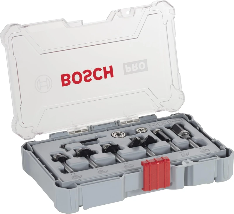 Bosch Professional 6 pcs. Trim & Edging Router Bit Set (for Wood, Ø 1/4 inch Shank, Accessory Router)