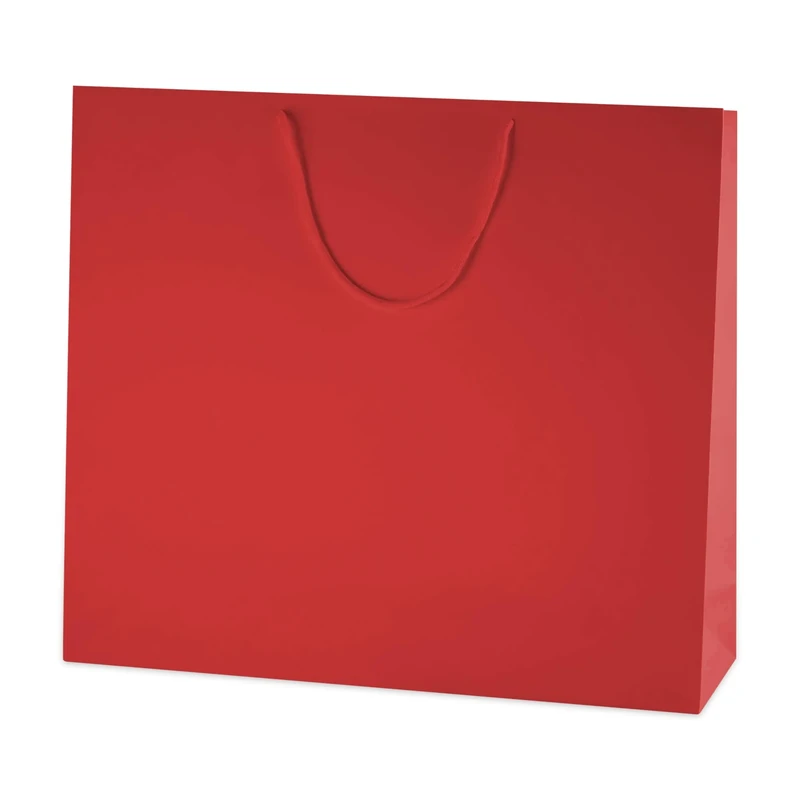 Thepaperbagstore 30 × Red Extra Large Matt Laminated Gift Bags 50 x 42 x 13 cm – 210 gsm Boutique Paper Bags with Rope Handles & Reinforced Base – Ideal for Gifts, Weddings, Retail & Corporate Use