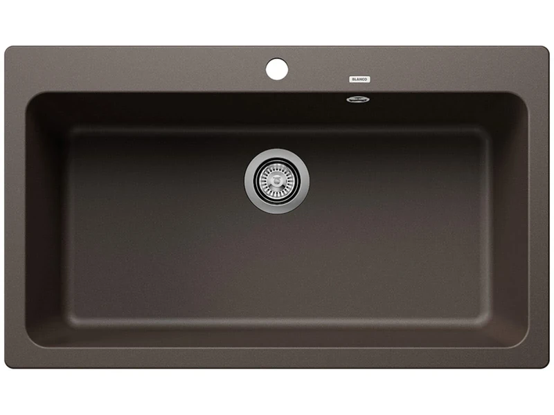 BLANCO NAYA XL 9 | SILGRANIT Sink in café | Installation Type: Inset Installation from Above | for 90 cm Wide Base cabinets | Spacious Bowl Volume | Easy-Care Surface | [86x51x23.2 cm]