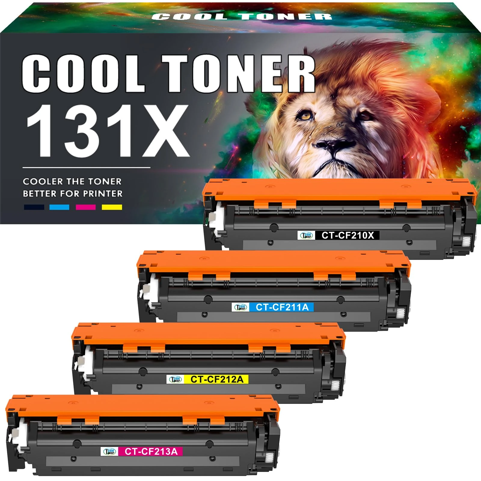 Cool Toner Compatible for HP 131X 131A Laserjet Pro 200 Color MFP M276nw Toner Cartridge M251n M251nw M276n CF210X CF210A CF211A CF212A CF213A (Black Cyan Yellow Magenta, 4-Pack)