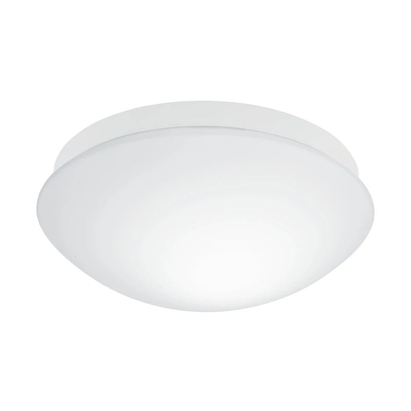 Eglo Ceiling Light Bari-M, Ceiling Lamp with Motion and Daylight Sensor, Bathroom Light Made of Glass and Plastic in White, Hallway Ceiling Lamp with E27 Socket, IP44 - Image 1