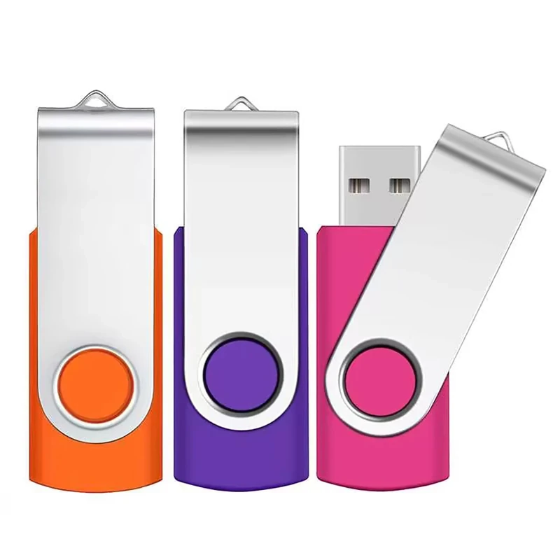 2GB Memory Sticks 3 Pack,SRVR USB Flash drive 2GB 2.0 Swivel Thumb Drives Data Storage Jump Drive Zip Drive Memory Sticks External Devices with Led Indicator(Mixed Color With Lanyard)