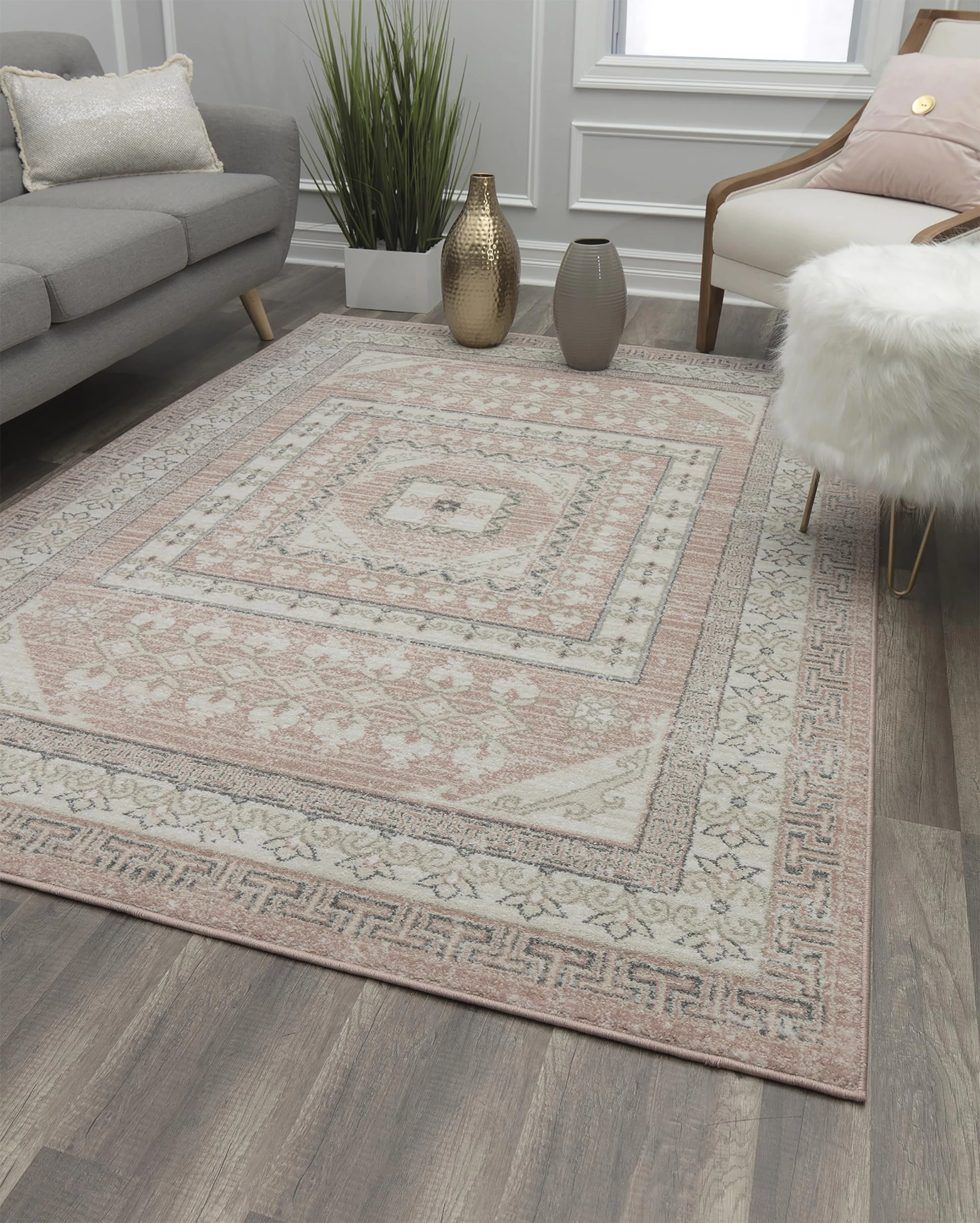 Rugs America Harper HY40A Vintage Transitional Carnation Non-Shedding Living Room Bedroom Dining Home Office 8x10 Area Rug, 8'0" x 10'0"