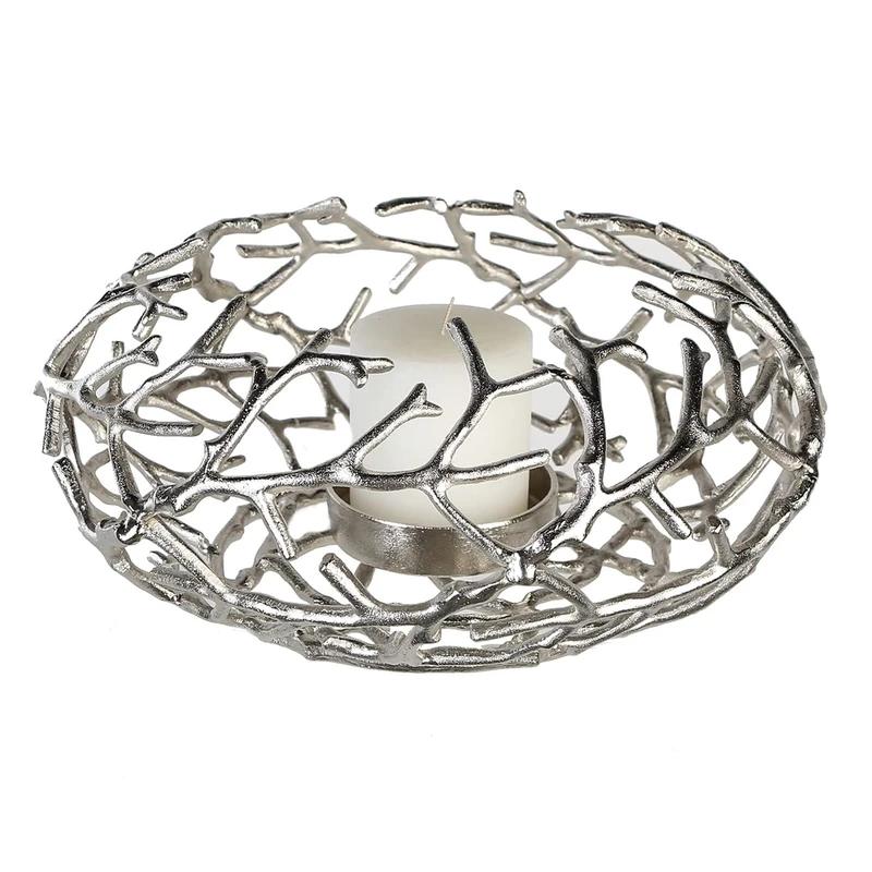 Casablanca Twigs Candlestick Antique Silver Diameter 42 cm - Image 1