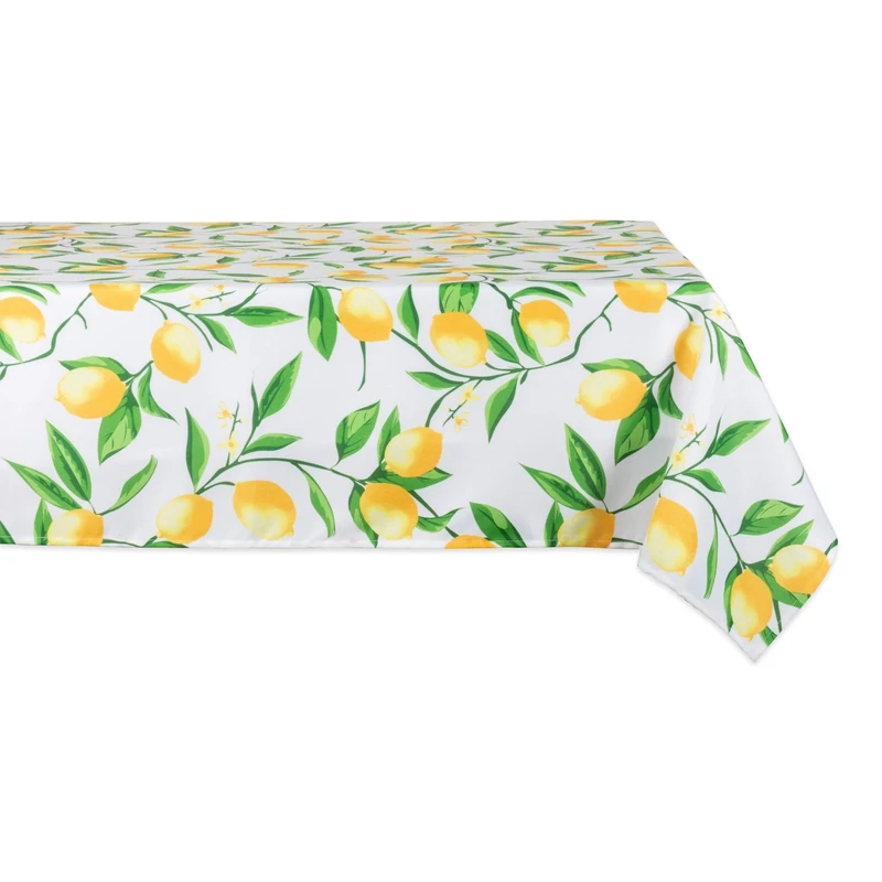 DII CAMZ11289 Spring & Summer Tablecloth, Spill Proof and Waterproof for Outdoor or Indoor Use, Host Backyard Parties, BBQs, Family Gatherings-(Seats 10 to 12), 60x120, Lemon Bliss