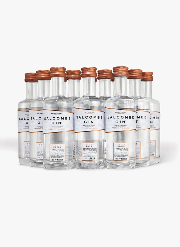 Salcombe Gin ‘Start Point’ 5cl | Miniature Bottles x 12 | 44% ABV | British Coastal Classic London Dry Gin | Fresh Citrus, Grapefruit | Vegan | 1% Donated to the Oceans | Distilled in Salcombe