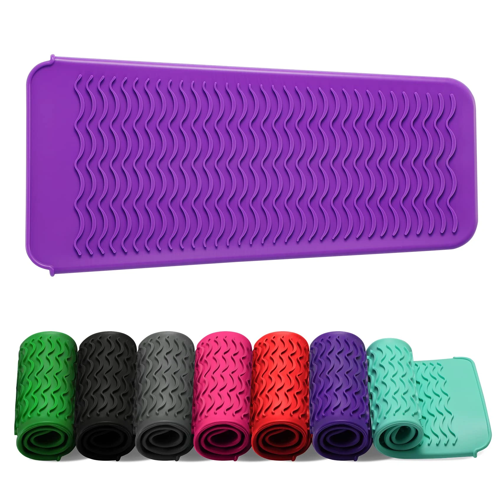 ZAXOP Resistant Silicone Mat Pouch for Flat Iron, Curling Iron,Hot Hair Tools.(Purple)