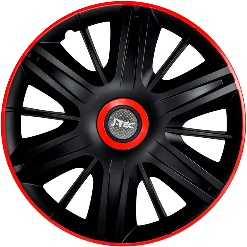 J-Tec Set of 4 wheel covers Maximus 13-inch black/red