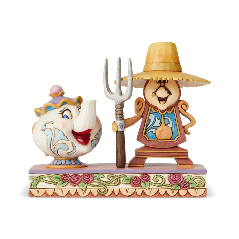 Disney Traditions Figurine, Beauty and Beast, Cogsworth & Mrs Potts