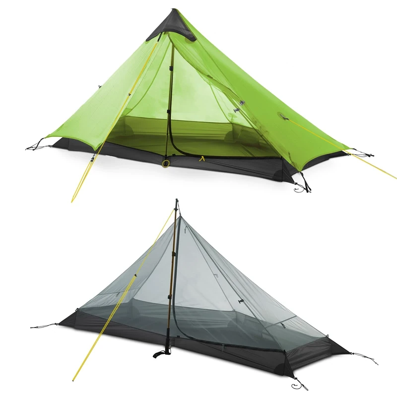 LANSHAN Ultralight Waterproof Backpacking Tent 3-Season for Camping, Trekking, Climbing, Hiking, 1 Person, Green