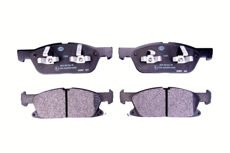 HELLA 8DB 355 024-981 Brake pad set - with acoustic wear warning - T2559 - for e.g. FORD / LINCOLN