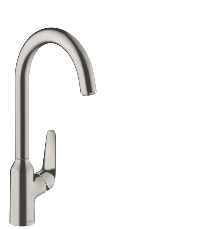 hansgrohe 71802800 M421-H220 Kitchen Tap, 360° Swivel Range, Pull-Out Spray, Stainless Steel, Spout height 22 cm