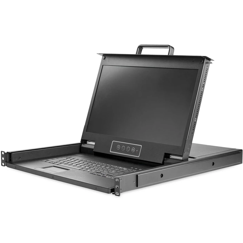 StarTech.com Rackmount KVM Console HD 1080p - Single Port VGA KVM with 17" LCD Monitor for Server Rack - Fully Featured 1U LCD KVM Drawer w/Cables & Hardware - USB Support - 50,000 MTBF (RKCONS17HD)