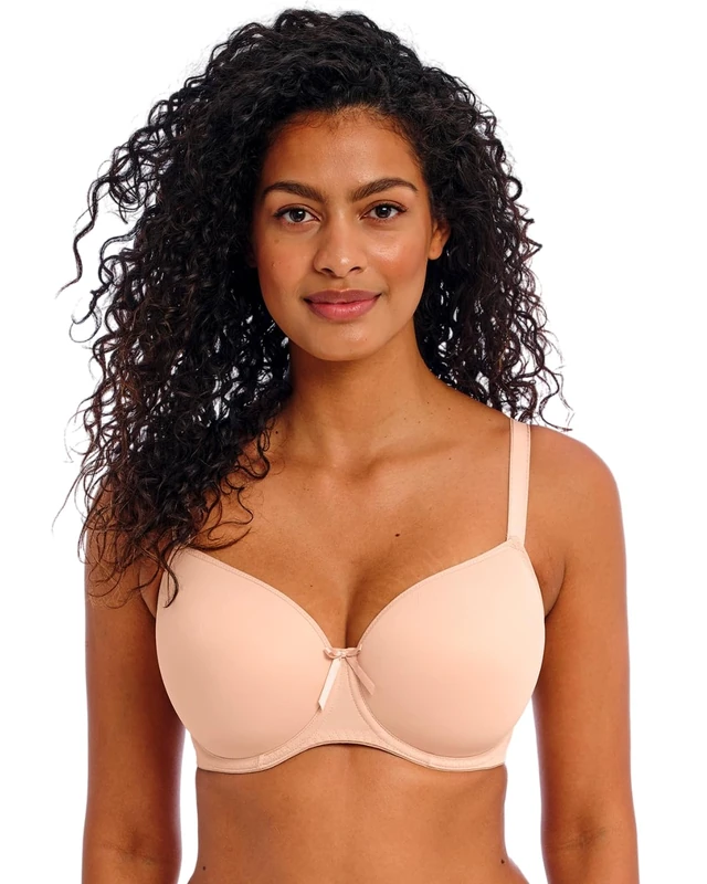 Freya Women's Fancies Underwired Balcony T-Shirt Bra Balconette, Opaque, Natural Beige, 32DD