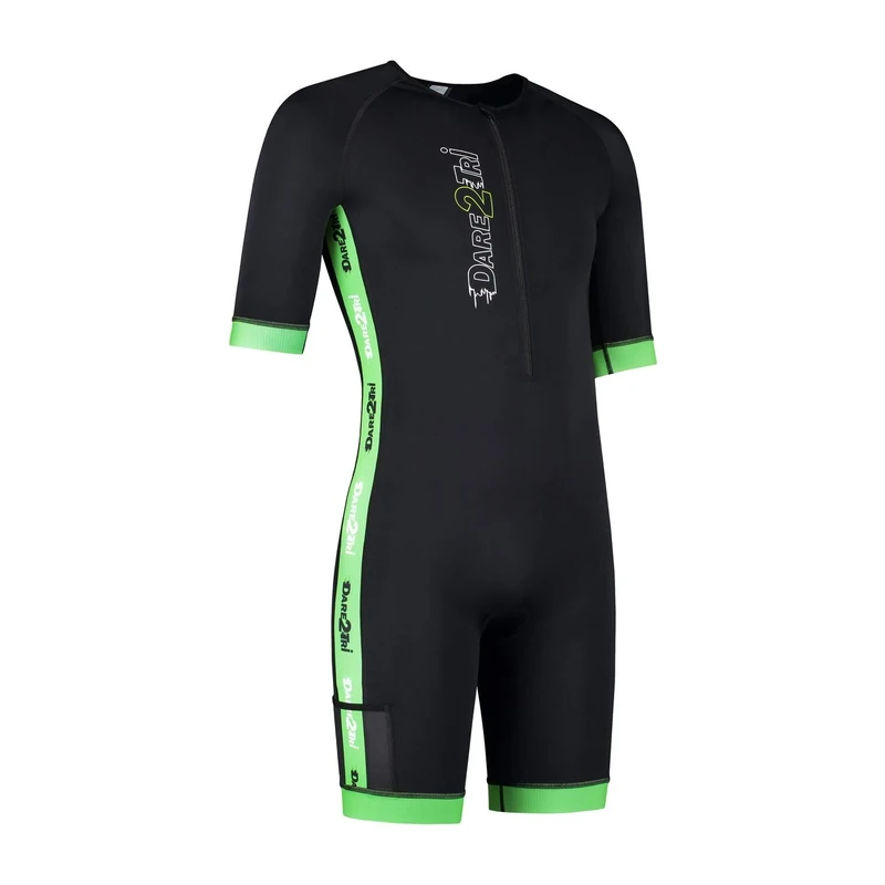 Dare2tri Coldmax Trisuit for Men, Black/Green, S