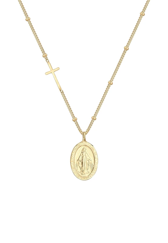 Elli Necklace by@lleennyyy Kreuz Kugeln Marienbild 925 Silber