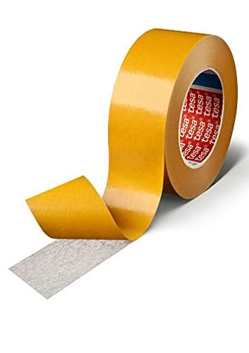 Tesa 4962 Double Sided Adhesive Tape for Lamination and Fixing, Non-Woven Fabric Support, Acrylic Modified Mass Adhesive, 160μm, 50 m x 50 mm, Transparent, Pack of 18 Pieces