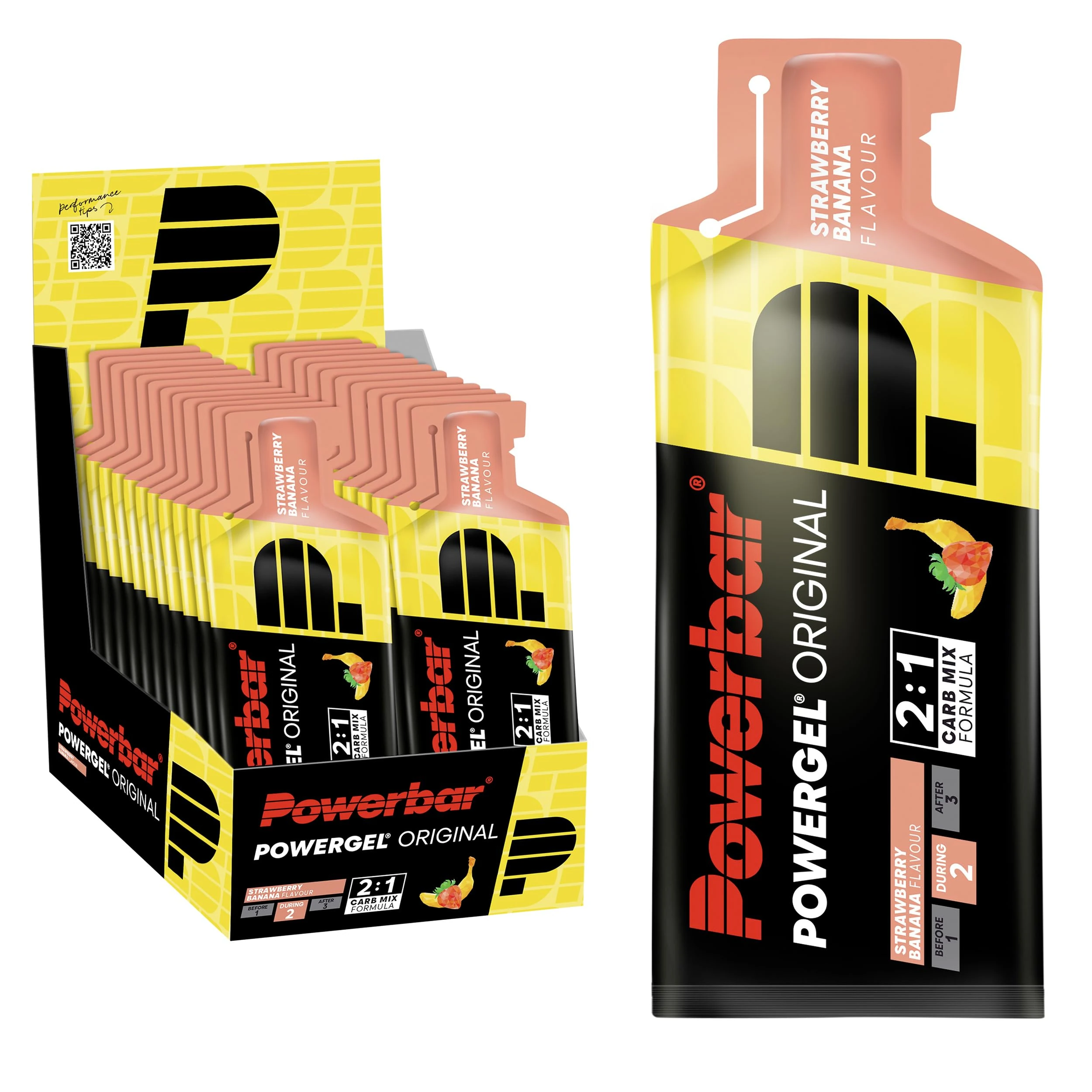Powerbar PowerGel Original Strawberry-Banana 24x41g - High Carb Energy Gel + C2MAX