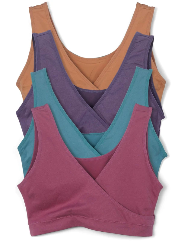 Caramel Cantina 4 Pack Nursing Maternity Sleep Bra - Multi - XL