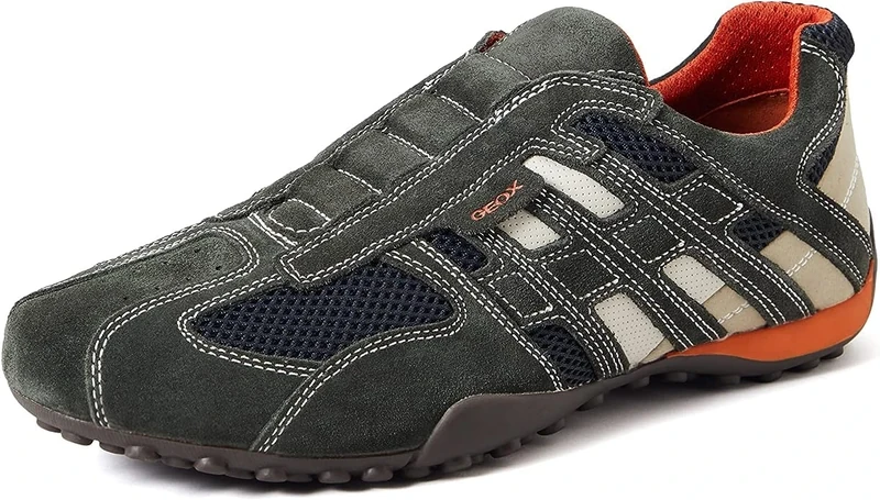 Geox Man Uomo Snake Sneakers Dk Grey/Off White, 13 UK