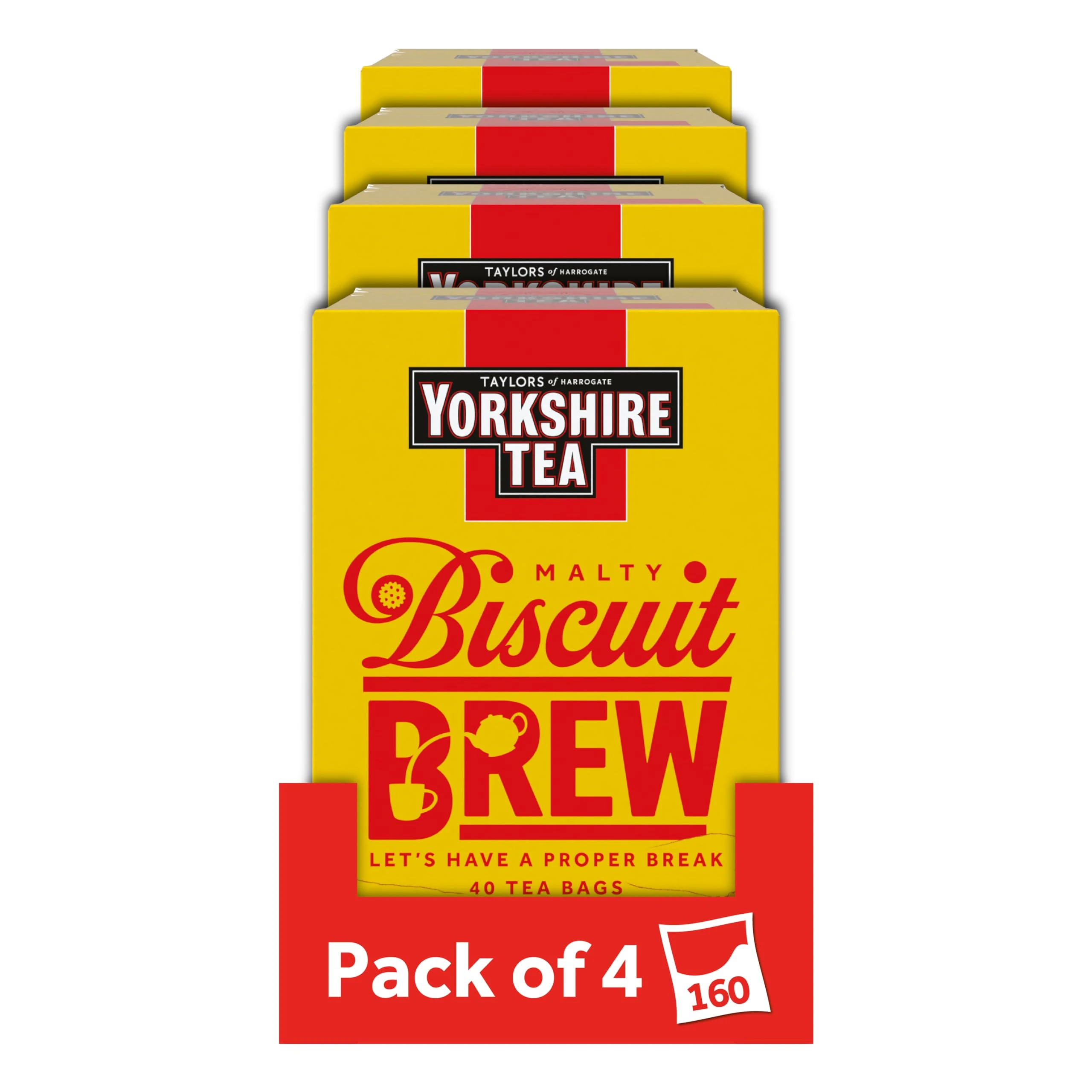 Yorkshire Tea Biscuit Brew Flavoured Tea Bags, 4 Boxes of 40 Tea Bags (Total 160 Bags)