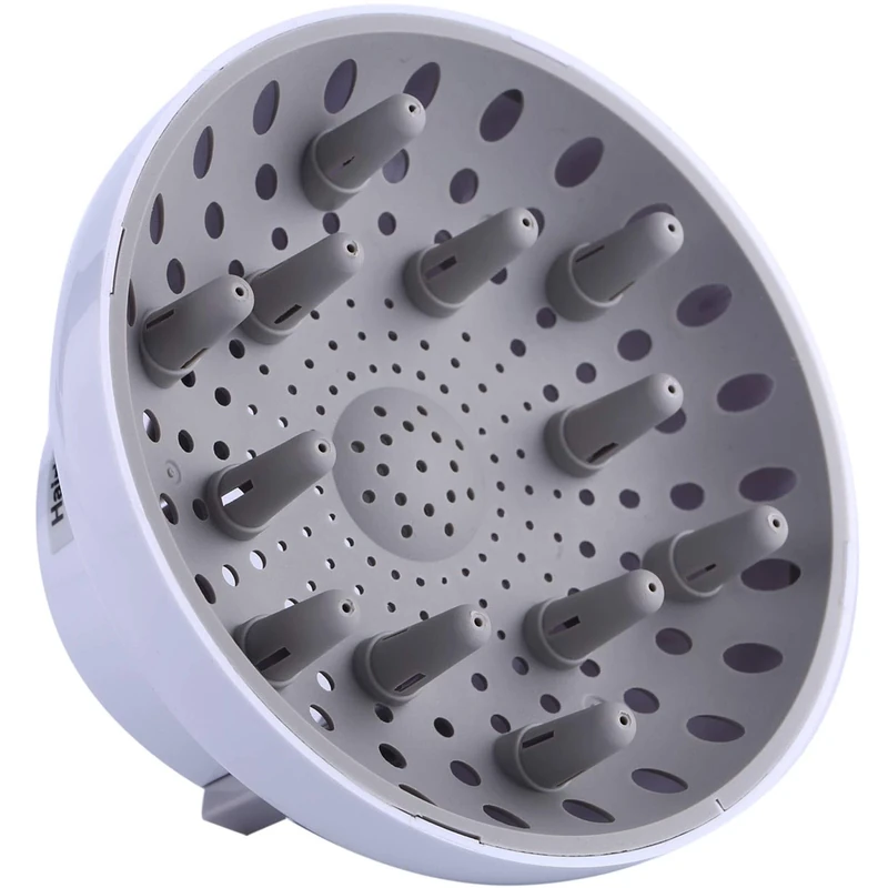 Hairizone Universal Diffuser for Hair Dryers with Nozzle D=1.7"-2.6" (4.3 to 6.6 cm) for Curly or Wavy Hair Styling, Dry and Gain Maximum Volume Without Frizz, White