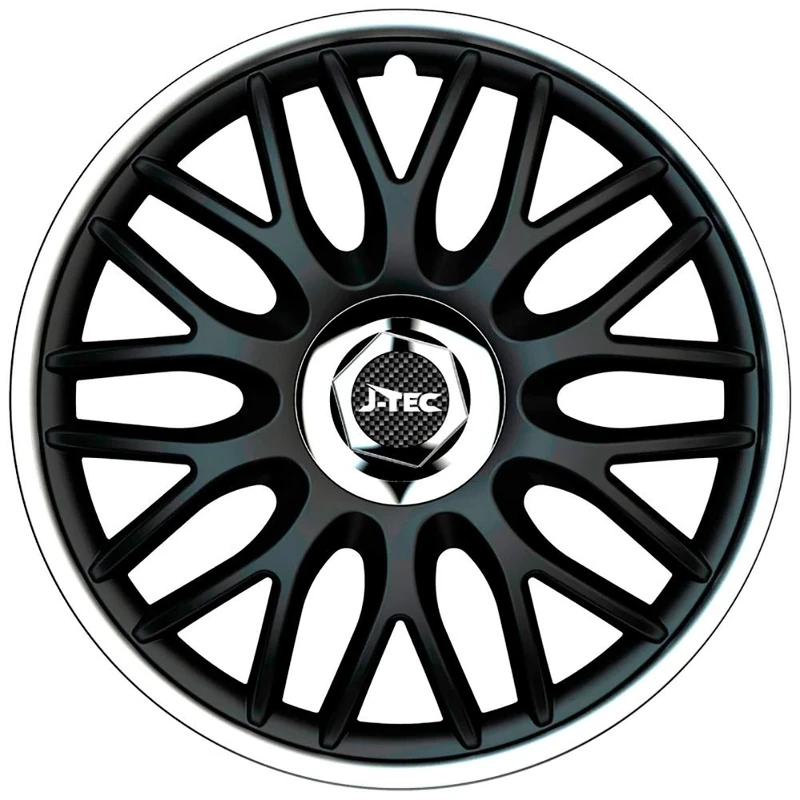 J-Tec Set wheel covers Orden R 13-inch black/silver + chrome ring