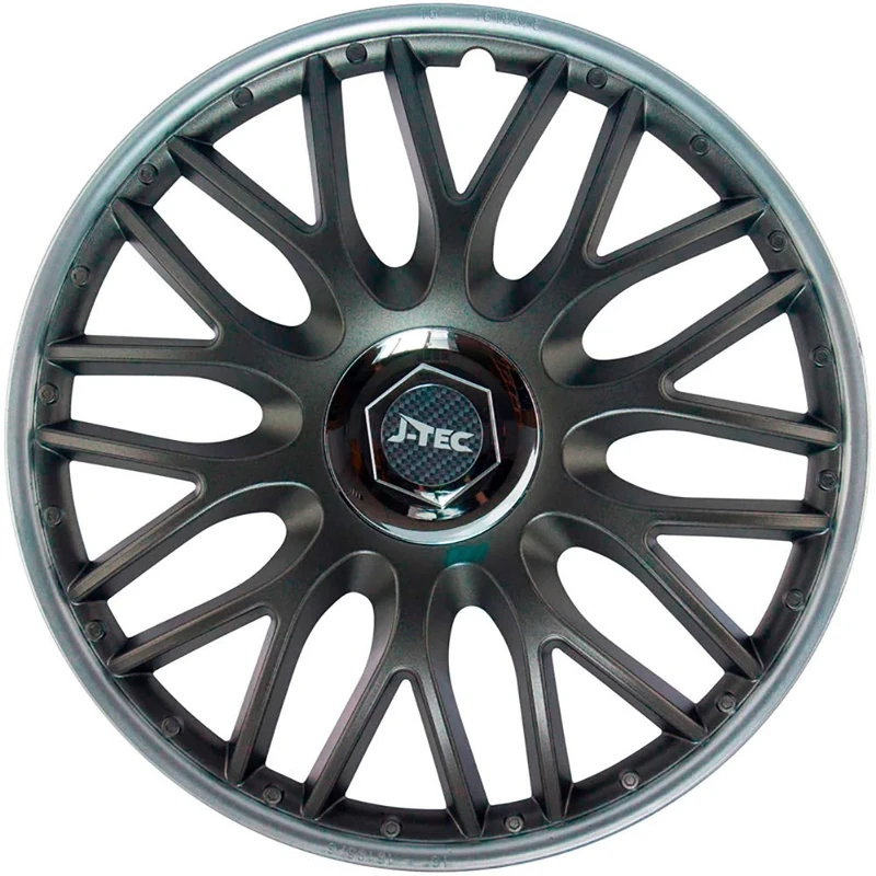 J-Tec Set wheel covers Orden SR 14-inch grey/silver + chrome ring