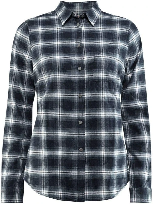 Fjallraven Women's Övik Flannel W Long Sleeved T shirt, Blue, L EU