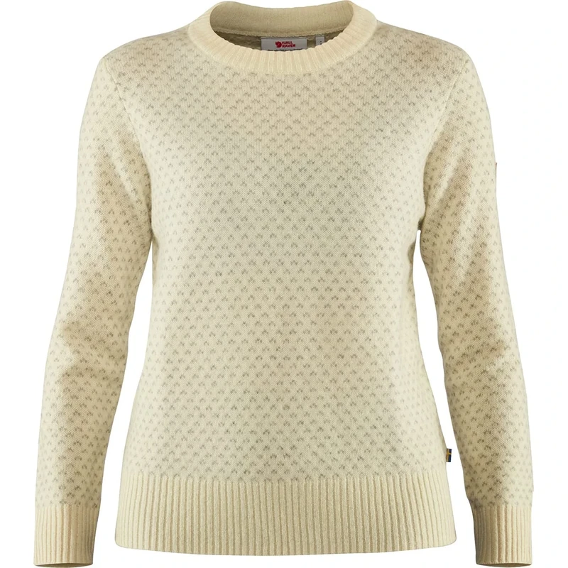 Fjallraven Women's Övik Nordic Sweater Sweatshirt, White, M UK