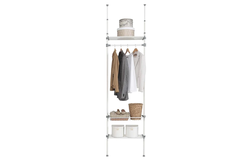 Closet No.3 Dressing Room Kit 2 Shelves + Basket, Metal, 240/280 cm Depth: 25 cm. Width: 68 cm - Image 1