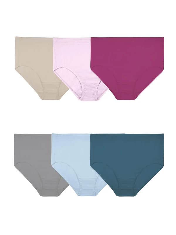Fruit of the Loom Women's Plus Size Underwear, Designed to Fit Your Curves, Brief-Cotton Mesh-Colors May Vary, 12 (Pack of 6)